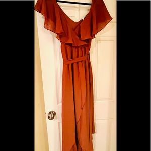 Rust orange Bohemian style dress